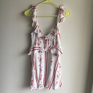 Forever21 floral and stripe open back dress